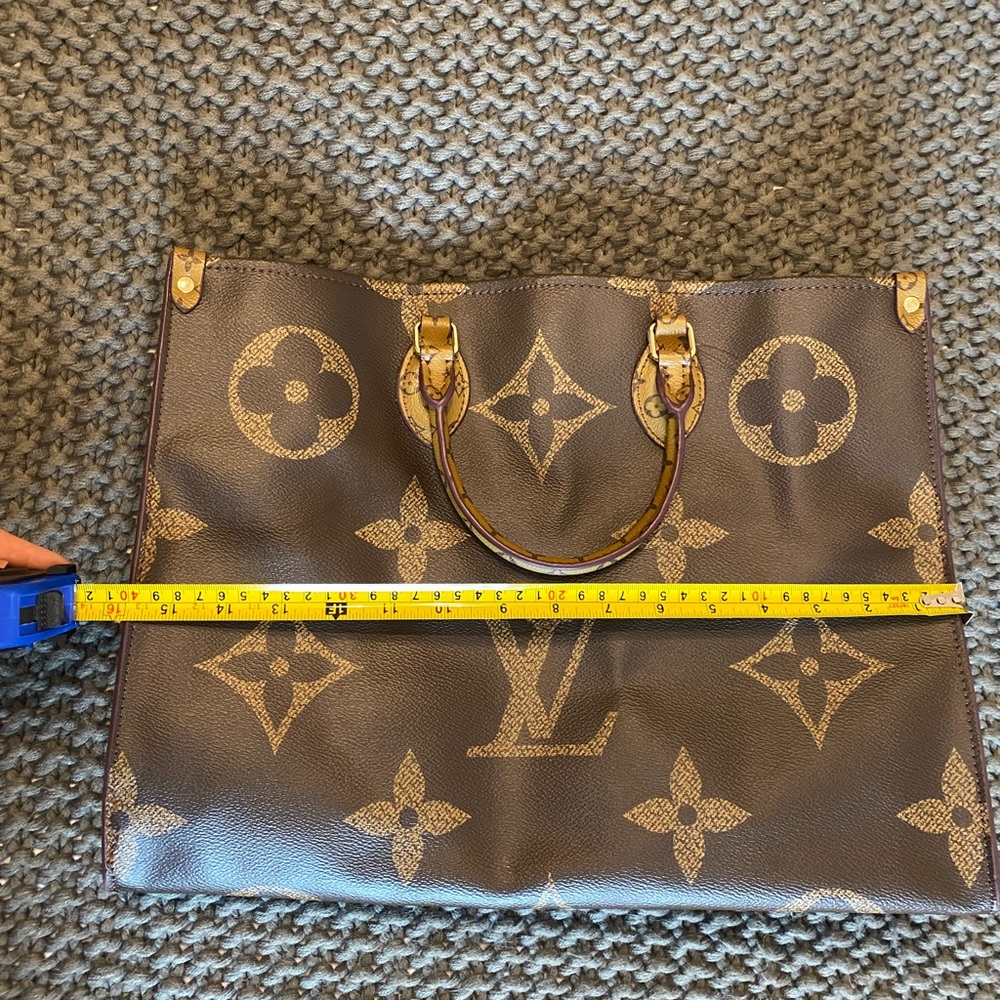 Louis Vuitton Monogram Canvas Vertical Tote in Brown and Gold - Picture 9 of 9